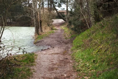 Etang de Paloumey   Chemin au bord de l'etang.